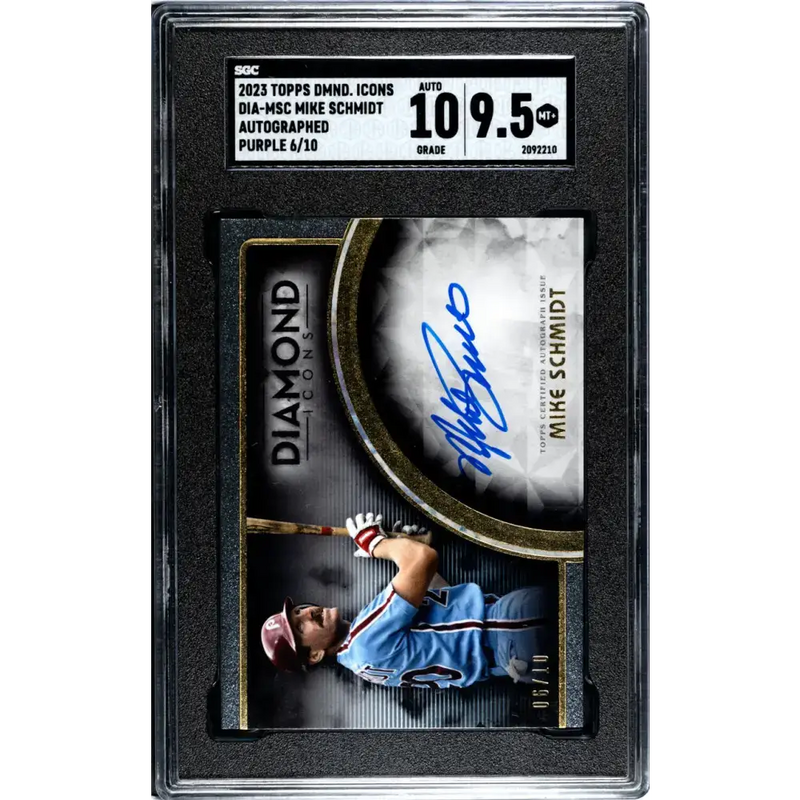 2023 Topps Diamond Icons #DIA-MSC Mike Schmidt SGC 9.5 MINT+ Auto 6/10 Philadelphia Phillies Baseball Card - Baseball