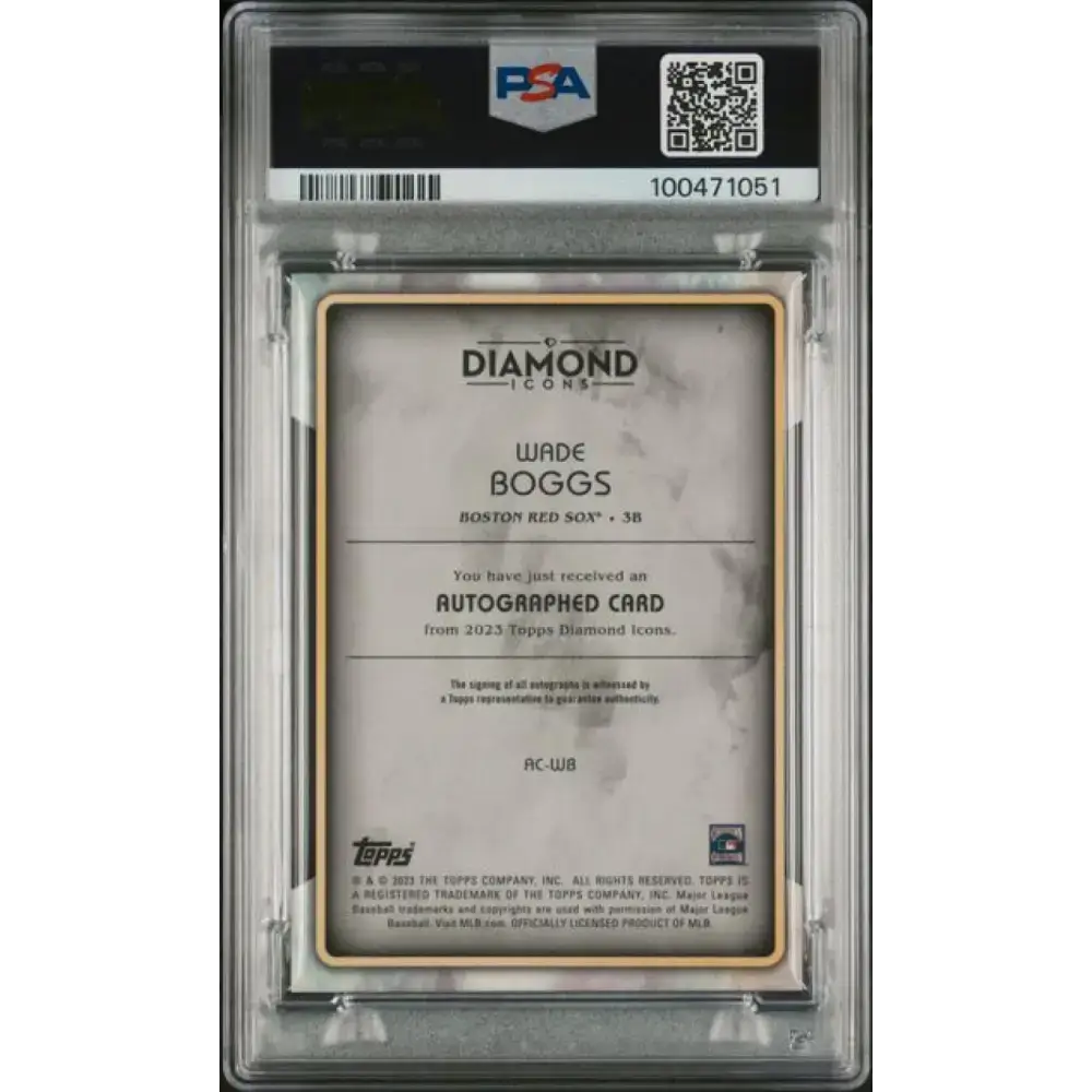2023 Topps Diamond Icons Gold #ACWB Wade Boggs PSA 9 MINT Auto 1/1 Boston Red Sox Baseball Card - Baseball Card Single