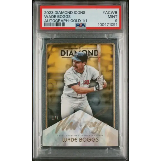 2023 Topps Diamond Icons Gold #ACWB Wade Boggs PSA 9 MINT Auto 1/1 Boston Red Sox Baseball Card - Baseball Card Single
