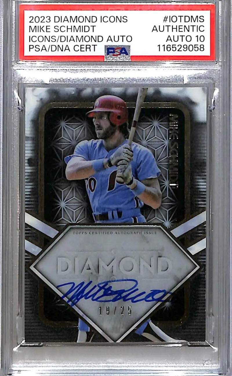 2023 Topps Diamond Icons #IOTD-MS Mike Schmidt PSA Authentic Auto 19/25 Philadelphia Phillies