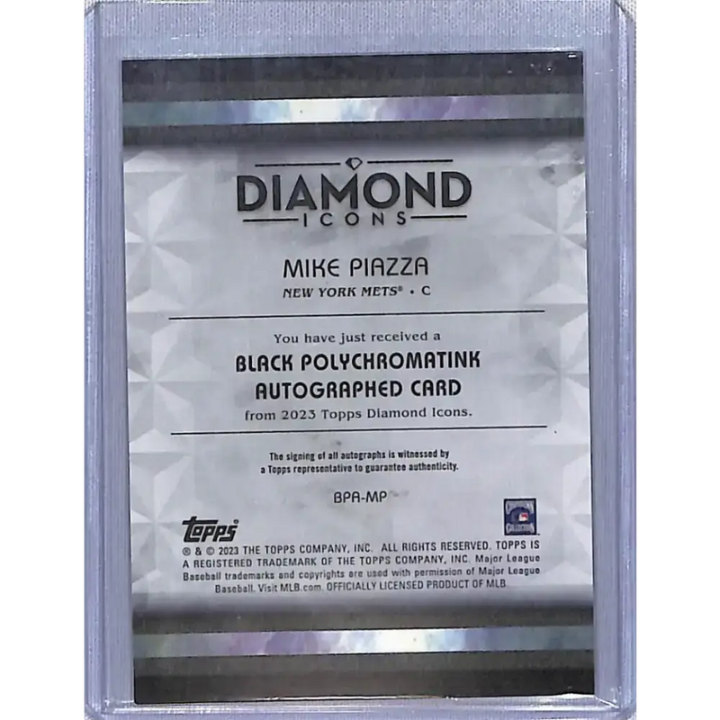 2023 Topps Diamond Icons PolychromatINK #BPA-MP Mike Piazza EX Excellent Auto 4/ - Baseball Card Single