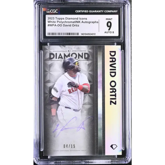 2023 Topps Diamond Icons PolychromatINK #WPADO David Ortiz CGC 9 Mint Auto 4/15 Boston Red Sox Baseball Card - Baseball