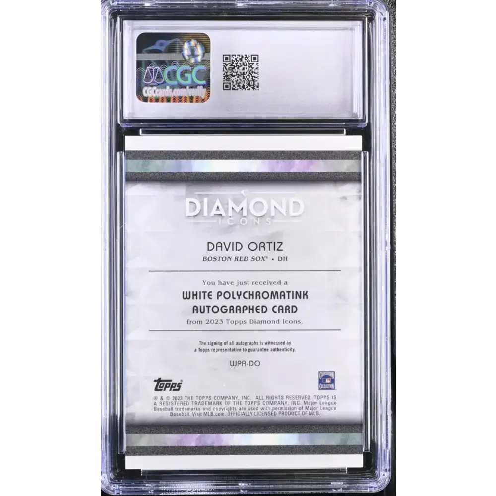 2023 Topps Diamond Icons PolychromatINK #WPADO David Ortiz CGC 9 Mint Auto 4/15 Boston Red Sox Baseball Card - Baseball