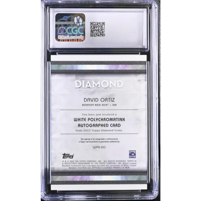 2023 Topps Diamond Icons PolychromatINK #WPADO David Ortiz CGC 9 Mint Auto 4/15 Boston Red Sox Baseball Card - Baseball