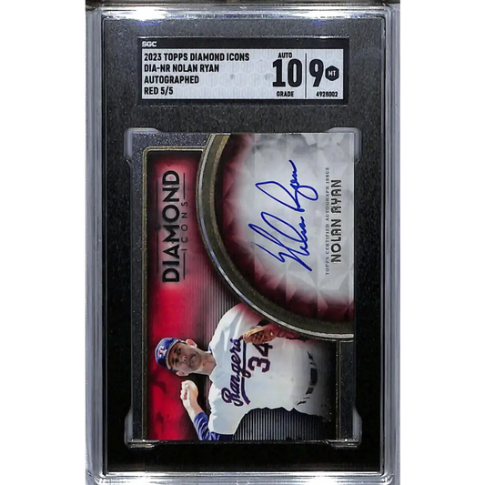 2023 Topps Diamond Icons Red #DIA-NR Nolan Ryan SGC 9 MINT Auto 5/5 Texas Rangers Baseball Card