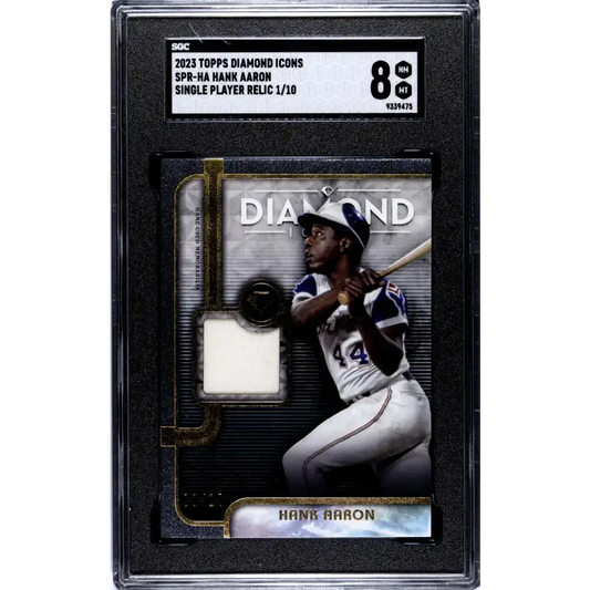2023 Topps Diamond Icons Relic #SPR-HA Hank Aaron SGC 8 NM/MT MEM 1/10 Atlanta Braves Baseball Card - Baseball Card