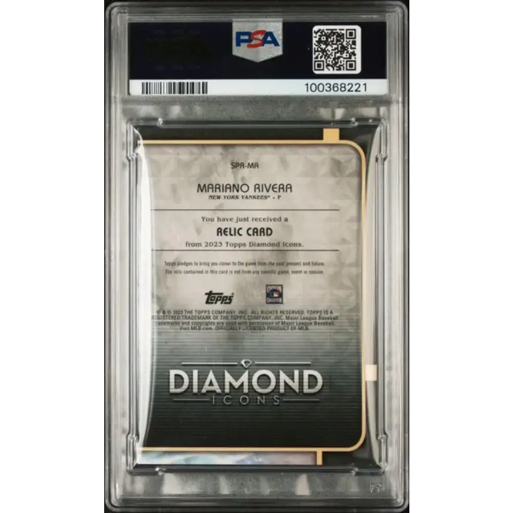 2023 Topps Diamond Icons Relic #SPRMR Mariano Rivera PSA 10 GEM MINT MEM 7/10 New York Yankees - Baseball Card Single