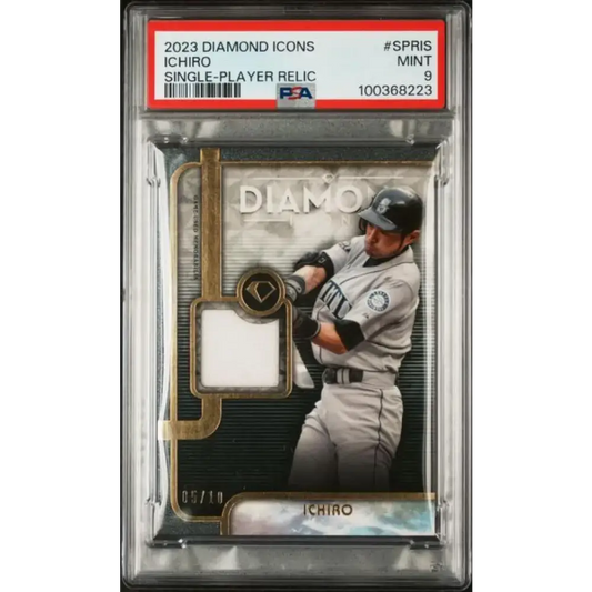 2023 Topps Diamond Icons Relics #SPRIS Ichiro PSA 9 MINT MEM 5/10 Seattle Mariners Baseball Card - Baseball Card Single