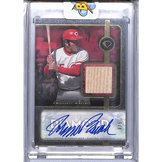 2023 Topps Diamond Icons #SPA-JB Johnny Bench NM-MT MEM Auto 4/5 Cincinnati Reds - Baseball Card Single