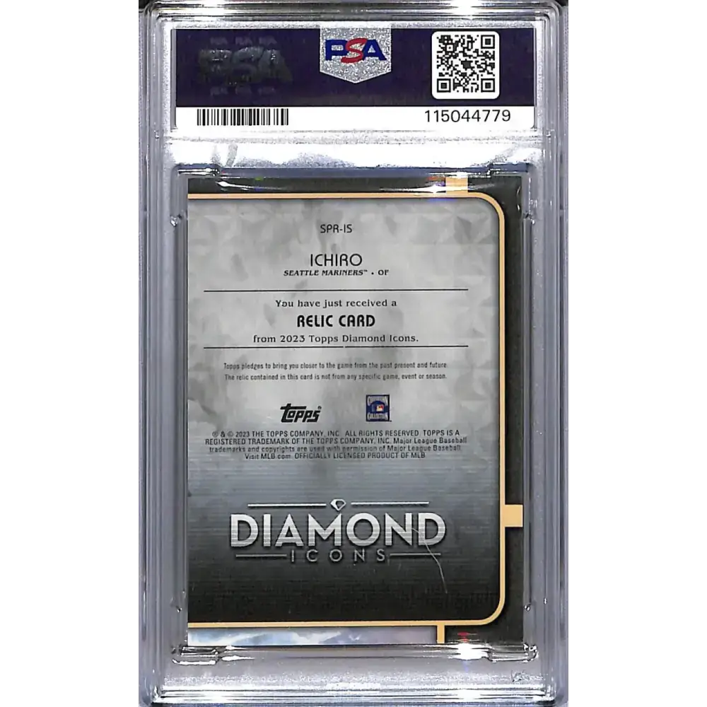 2023 Topps Diamond Icons #SPR-IS Ichiro PSA 10 GEM MINT MEM 03/10 Seattle Mariners - Baseball Card Single