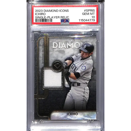 2023 Topps Diamond Icons #SPR-IS Ichiro PSA 10 GEM MINT MEM 03/10 Seattle Mariners - Baseball Card Single