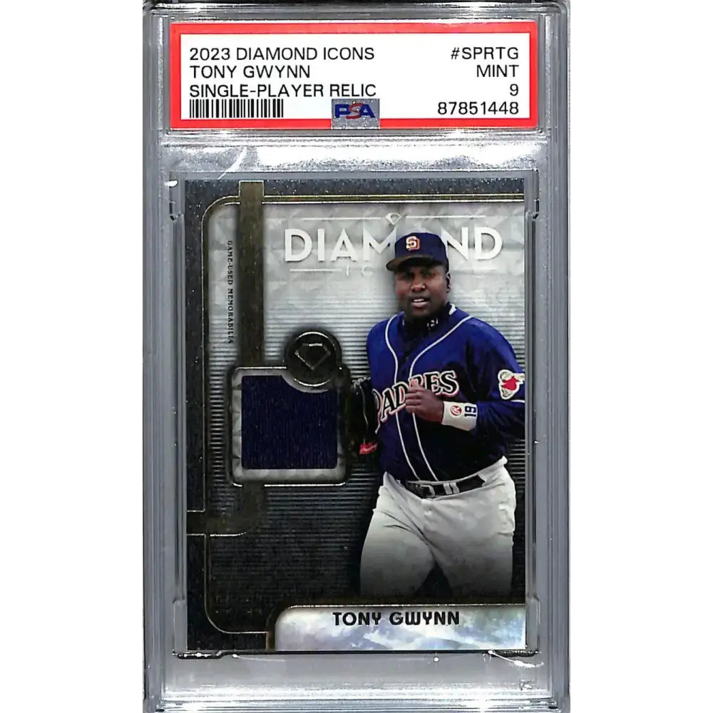 2023 Topps Diamond Icons #SPRTG Tony Gwynn PSA 9 MINT MEM Auto 3/10 San Diego Padres Baseball Card - Baseball Card