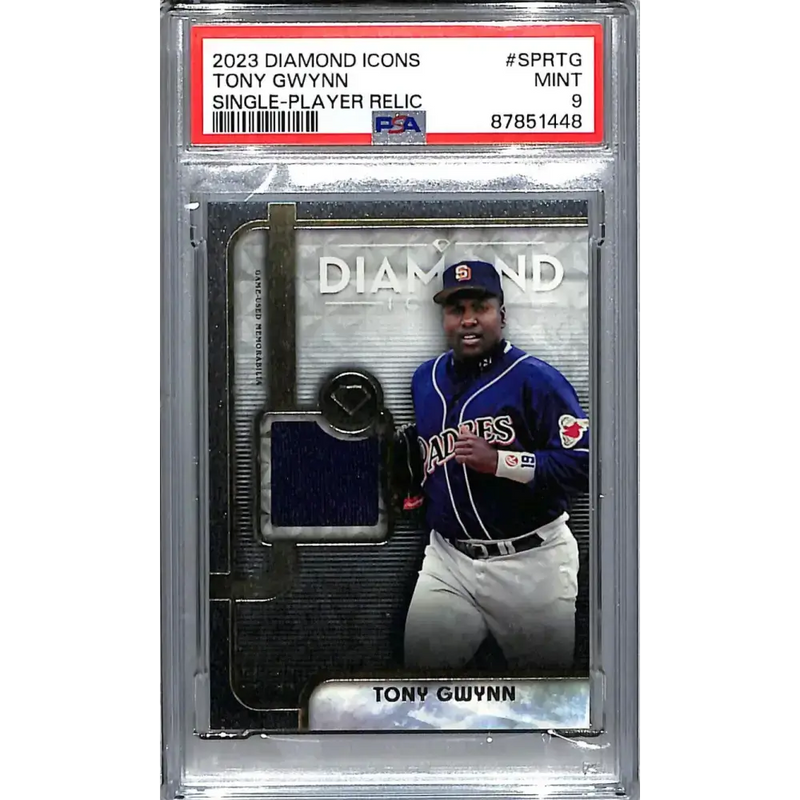 2023 Topps Diamond Icons #SPRTG Tony Gwynn PSA 9 MINT MEM Auto 3/10 San Diego Padres Baseball Card - Baseball Card