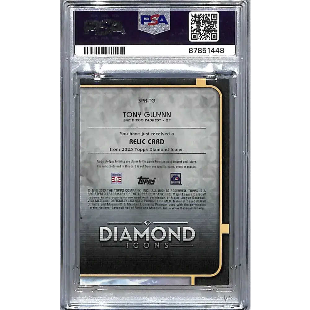 2023 Topps Diamond Icons #SPRTG Tony Gwynn PSA 9 MINT MEM Auto 3/10 San Diego Padres Baseball Card - Baseball Card