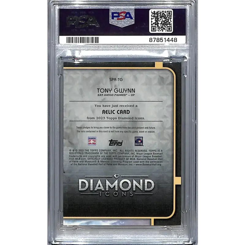 2023 Topps Diamond Icons #SPRTG Tony Gwynn PSA 9 MINT MEM Auto 3/10 San Diego Padres Baseball Card - Baseball Card