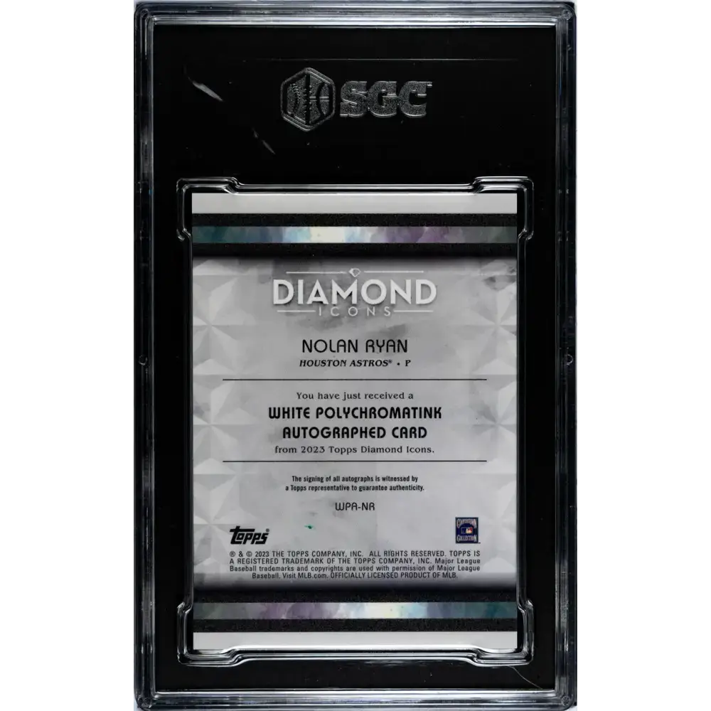 2023 Topps Diamond Icons #WPA-NR Nolan Ryan SGC 9 MINT Auto 8/10 Houston Astros Baseball Card