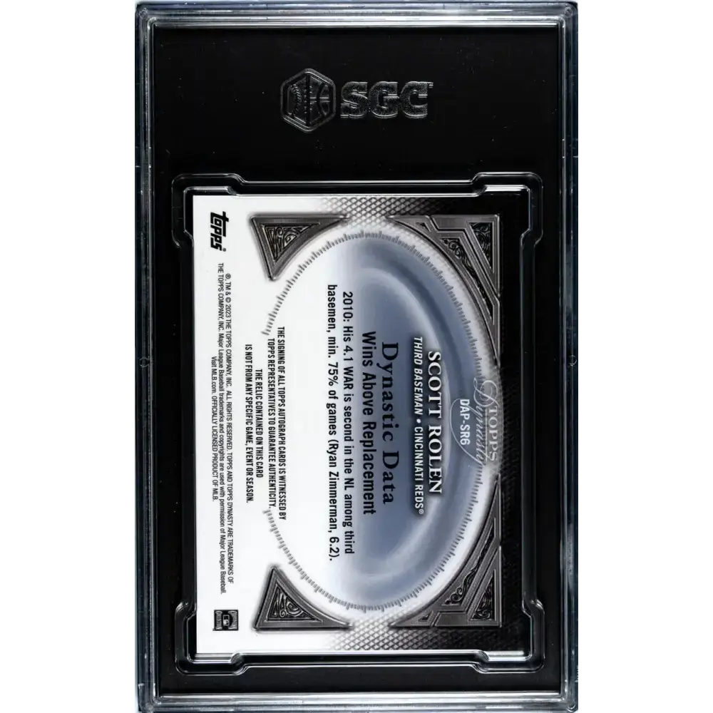 2023 Topps Dynasty #DAP-SR6 Scott Rolen SGC 9.5 MINT+ MEM Auto 9/10 Cincinnati Reds Baseball Card - Baseball Card Single
