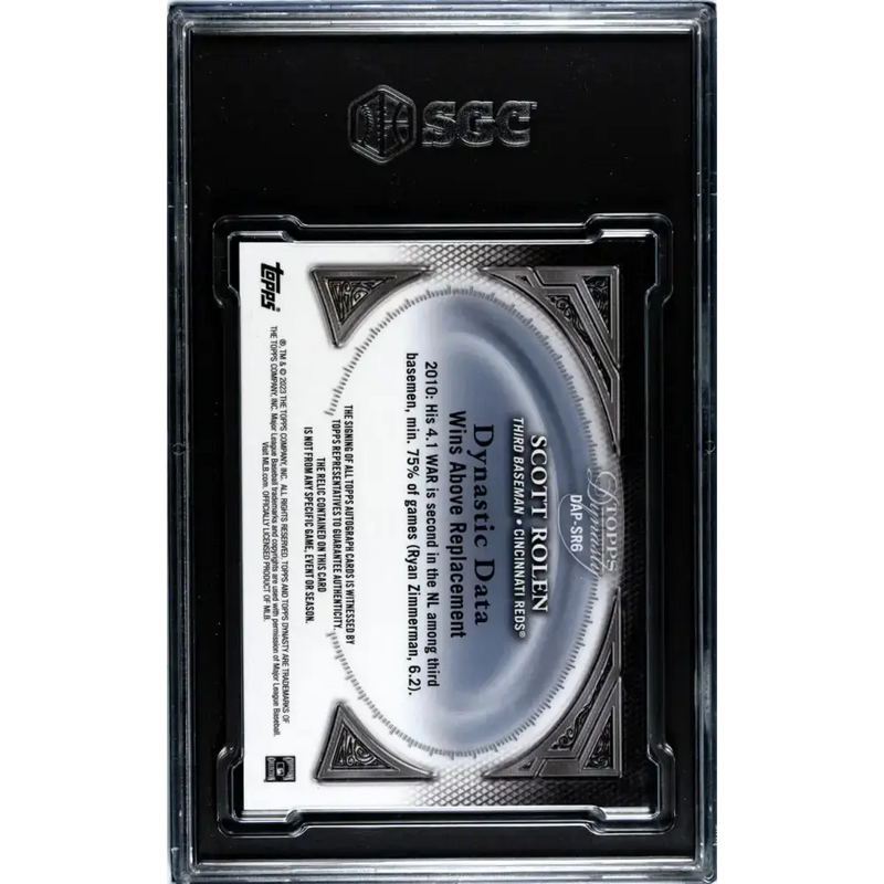 2023 Topps Dynasty #DAP-SR6 Scott Rolen SGC 9.5 MINT+ MEM Auto 9/10 Cincinnati Reds Baseball Card - Baseball Card Single
