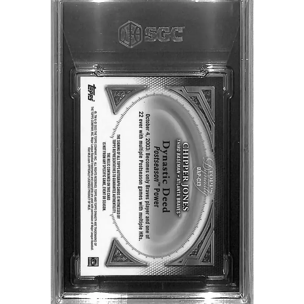 2023 Topps Dynasty #DAPCJ3 Chipper Jones SGC 9.5 MINT+ MEM Auto 5/10 Atlanta Braves Baseball Card - Baseball Card Single