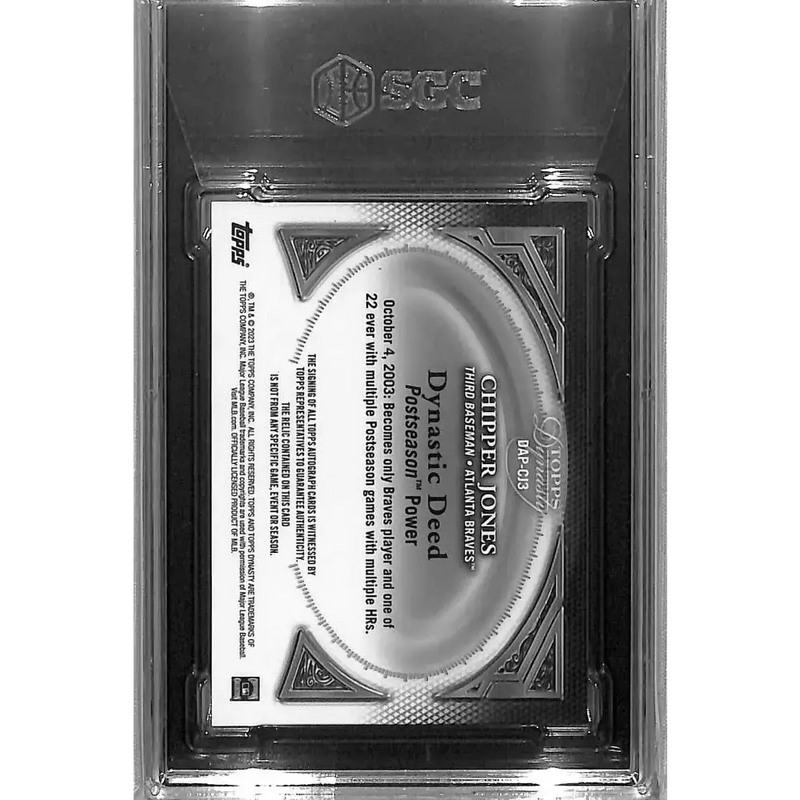 2023 Topps Dynasty #DAPCJ3 Chipper Jones SGC 9.5 MINT+ MEM Auto 5/10 Atlanta Braves Baseball Card - Baseball Card Single