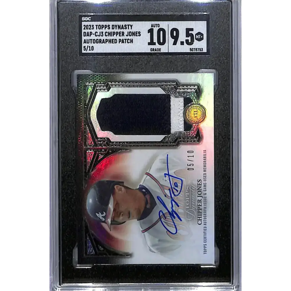 2023 Topps Dynasty #DAPCJ3 Chipper Jones SGC 9.5 MINT+ MEM Auto 5/10 Atlanta Braves Baseball Card - Baseball Card Single