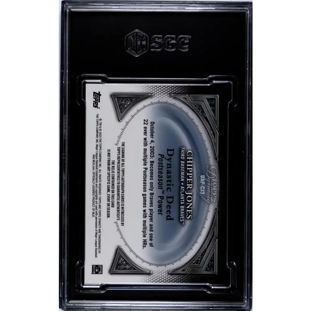 2023 Topps Dynasty #DAPCJ3 Chippper Jones SGC 9.5 MINT+ MEM Auto 5/10 Atlanta Braves Baseball Card - Baseball Card