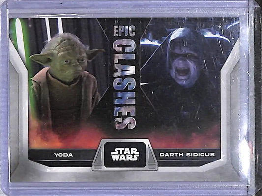 2023 Topps Epic Clashes #EC-10 Yoda / Darth Sidious NM-MT - Star Wars Card Single