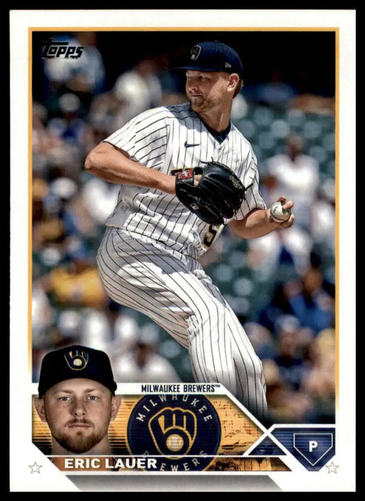 2023 Topps Eric Lauer 109 Milwaukee Brewers Baseball NM - Baseball Card Single