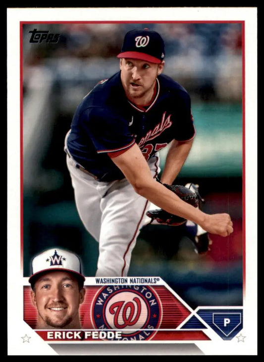 2023 Topps Erick Fedde 258 Washington Nationals Baseball NM - Baseball Card Single