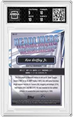 Graded baseball trading card of Ken Griffey Jr from 2023 Topps Finest Ken series