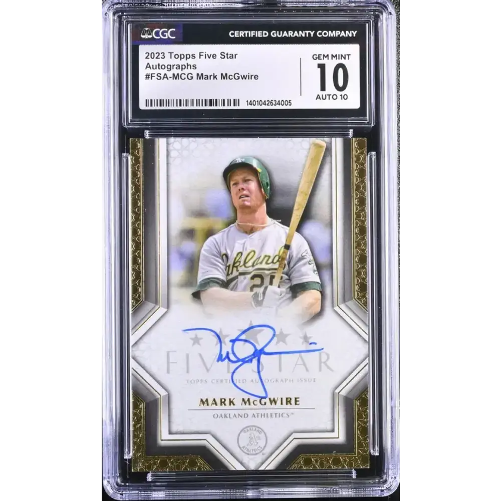 2023 Topps Five Star #FSAMCG Mark McGwire CGC 10 Gem Auto Oakland Athletics Baseball Card - Baseball Card Single