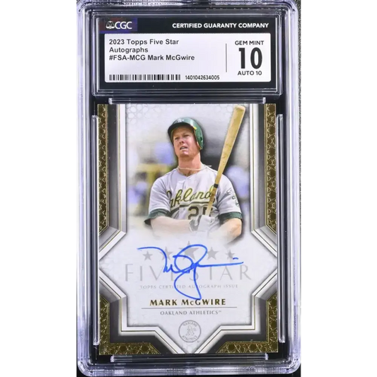 2023 Topps Five Star #FSAMCG Mark McGwire CGC 10 Gem Auto Oakland Athletics Baseball Card - Baseball Card Single