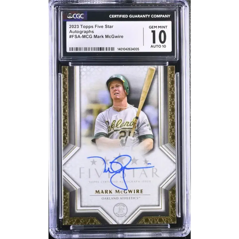 2023 Topps Five Star #FSAMCG Mark McGwire CGC 10 Gem Auto Oakland Athletics Baseball Card - Baseball Card Single