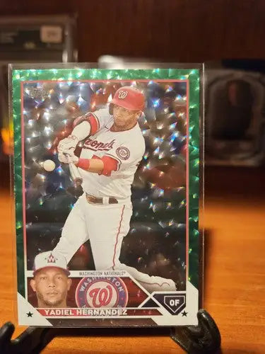 2023 TOPPS GREEN ICE 302/499 FOIL PARALLEL 257 YADIEL HERNANDEZ NATIONALS (335) - Baseball Card Single