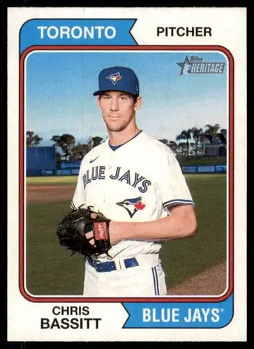 2023 Topps Heritage Chris Bassitt baseball card with original gloss Blue Jays ID 59985