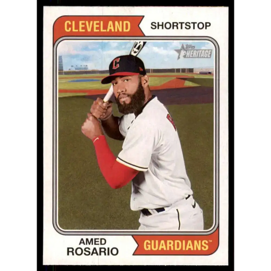 2023 Topps Heritage #111 Amed Rosario NM-MT Cleveland Guardians Baseball Card
