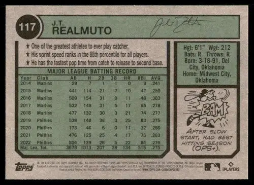 2023 Topps Heritage #117 J.T. Realmuto NM-MT Phillies ID:73378 - Baseball Card Single