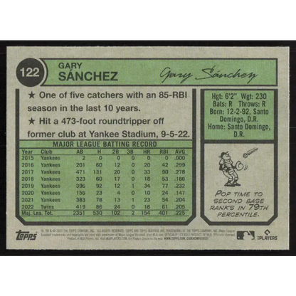 2023 Topps Heritage #122 Gary Sanchez NM-MT Minnesota Twins Baseball Card