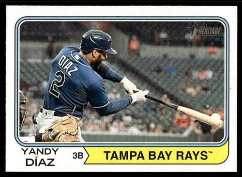 2023 Topps Heritage #125 Yandy Diaz NM Near Mint Rays ID:65254 - Baseball Card Single
