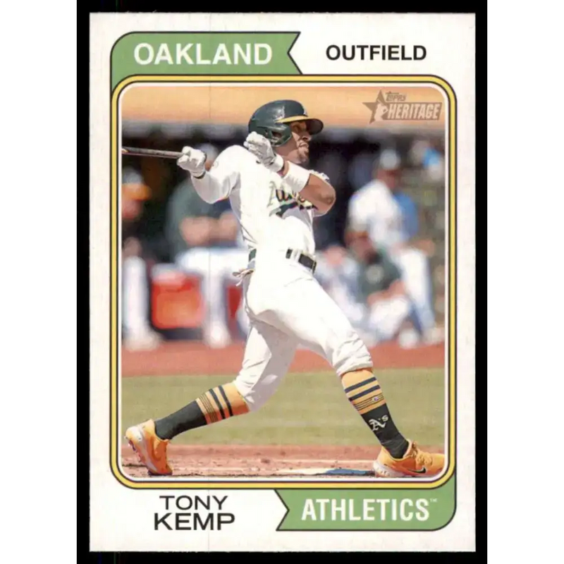2023 Topps Heritage #130 Tony Kemp NM-MT Oakland Athletics Baseball Card - Baseball Card Single