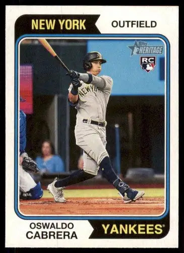 2023 Topps Heritage #135 Oswaldo Cabrera NM Near Mint RC Rookie Yankees ID:65257 - Baseball Card Single