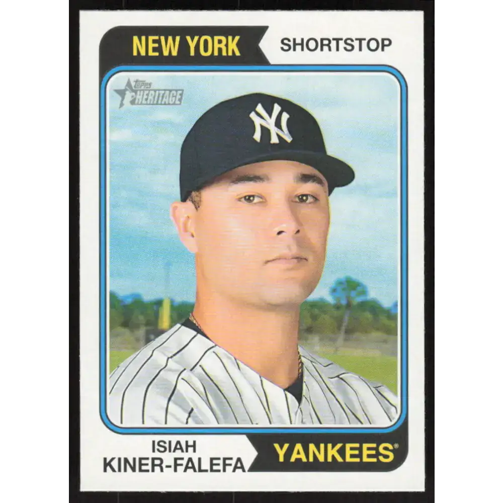 2023 Topps Heritage #136 Isiah Kiner-Falefa NM-MT New York Yankees Baseball Card - Baseball Card