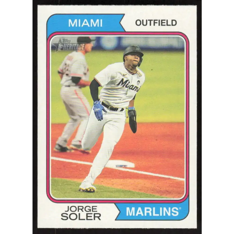 2023 Topps Heritage #141 Jorge Soler NM-MT Miami Marlins Baseball Card - Baseball Card Single