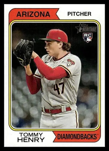 2023 Topps Heritage #147 Tommy Henry NM Near Mint RC Rookie Diamondback ID:65260 - Baseball Card Single