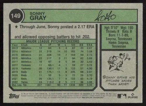 2023 Topps Heritage #149 Sonny Gray NM-MT Twins ID:73382 - Baseball Card Single