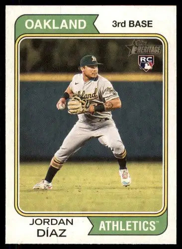 2023 Topps Heritage #153 Jordan Diaz NM-MT RC Rookie Athletics ID:73384 - Baseball Card Single