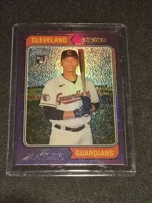 2023 Topps Heritage #172 Bo Naylor Chrome Purple Refractor - Baseball Card Single
