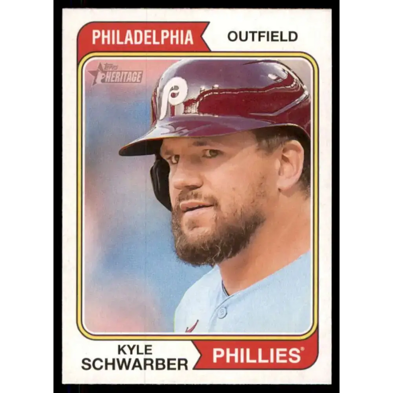 2023 Topps Heritage #174 Kyle Schwarber NM-MT Philadelphia Phillies Baseball Card - Baseball Card Single