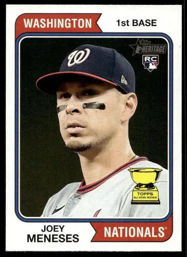2023 Topps Heritage #182 Joey Meneses NM Near Mint RC Rookie Nationals ID:65274 - Baseball Card Single