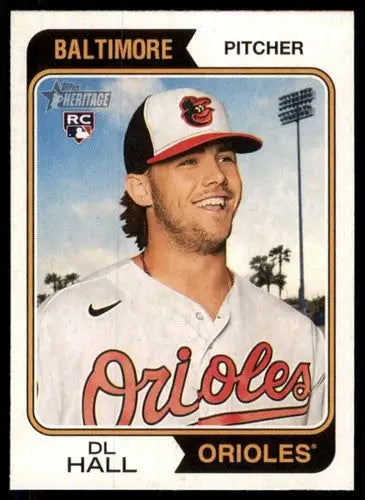 2023 Topps Heritage #189 DL Hall NM-MT RC Rookie Orioles ID:53661 - Baseball Card Single